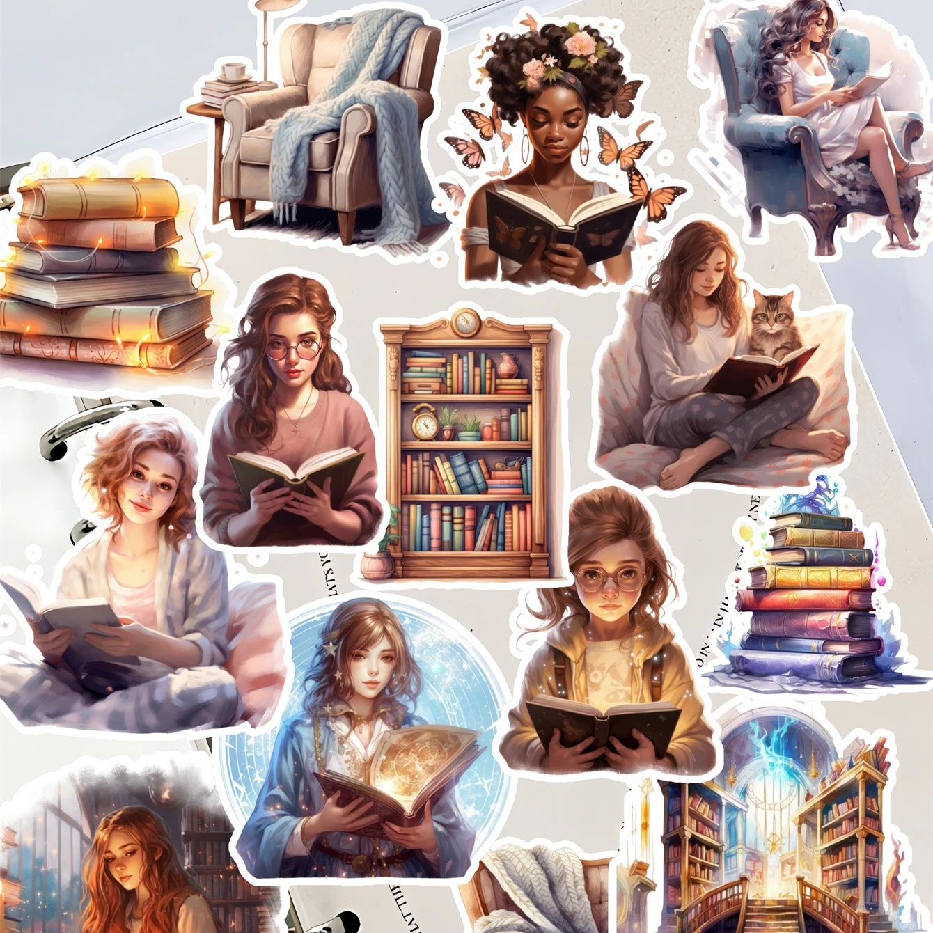 

17 шт. креативные кавайные самодельные ретро волшебные наклейки для девочек для чтения/красивые наклейки/декоративные наклейки/фотоальбом для рукоделия