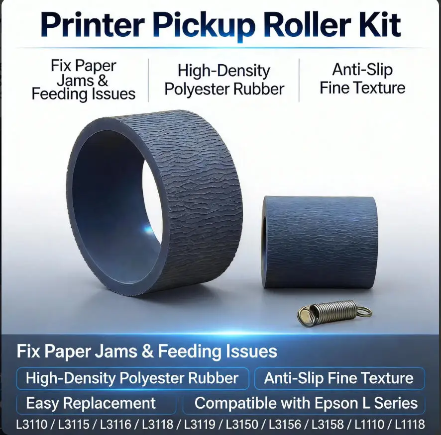 100X for EPSON L3110 L3150 L4150 L4160 L3156 L3151 L1110 L3158 L3160 L4158 L4168 L4170 Pickup Feed Roller SEPARATION Tire Rubber