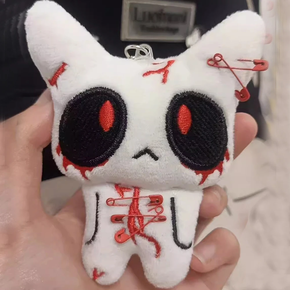 Halloween Horror Plush Keychain Creepy Bloody Monster Doll Goth Keyring for Backpack Cosplay Accessories Party Gifts