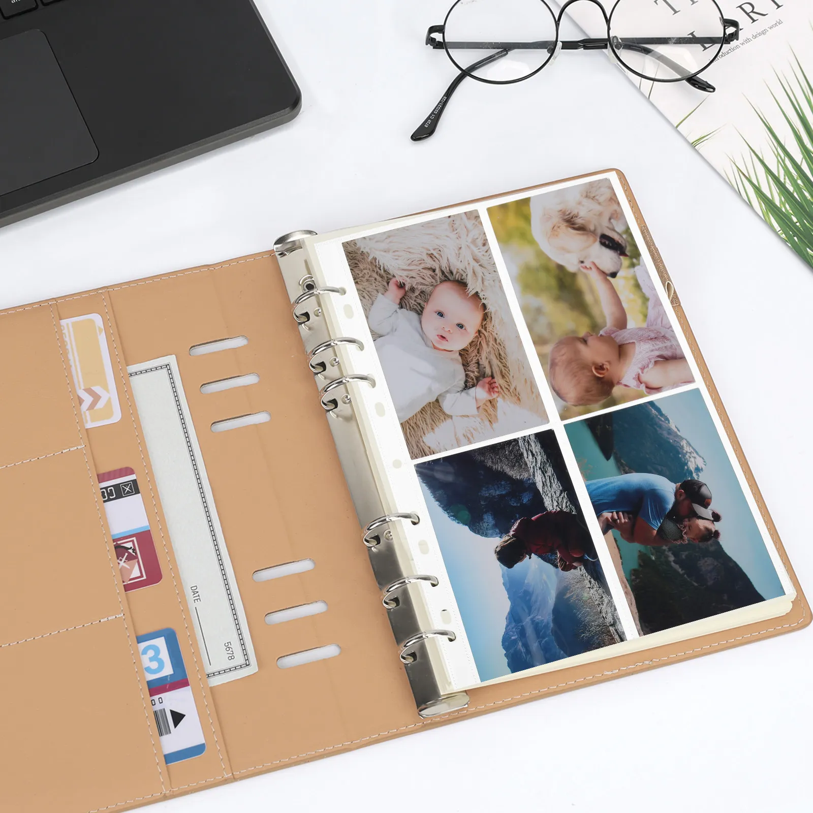 

30Pcs A4 Four Pocket Card Pages Double Side Clear Binder Sheets Protective Sleeves for Trading Cards Sports Baseball Football