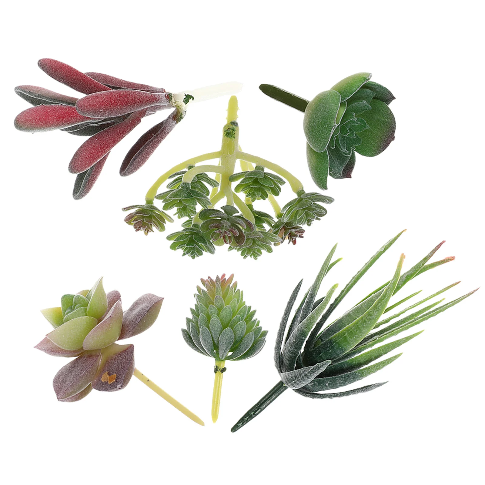 

6Pcs Simulation Succulent Plants Artificial Plastic Green Leaf Decoration DIY Home Office Shop Unique Natural Style