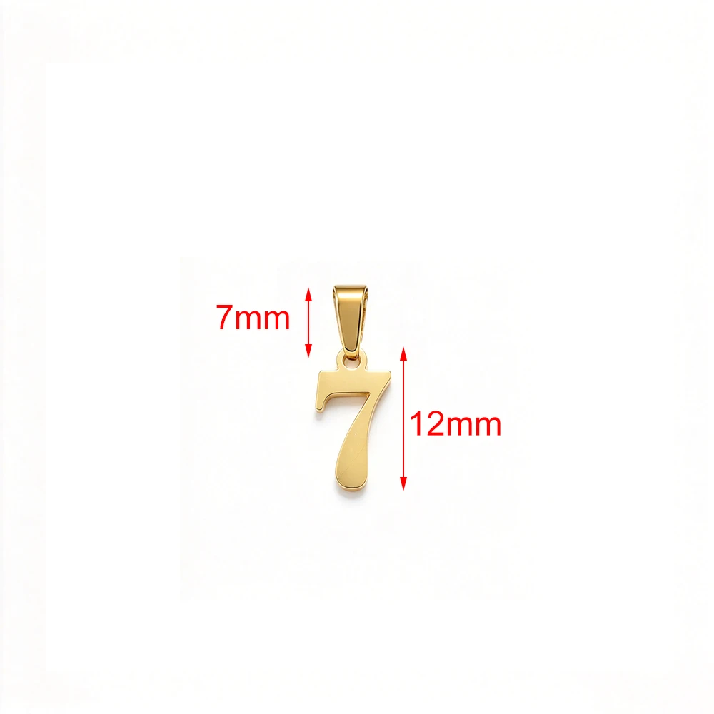 Fnixtar 20pcs 0-9 Stainless Steel Number Charms Pendants With Clasp For DIY Jewelry Necklace Birthday Gifts