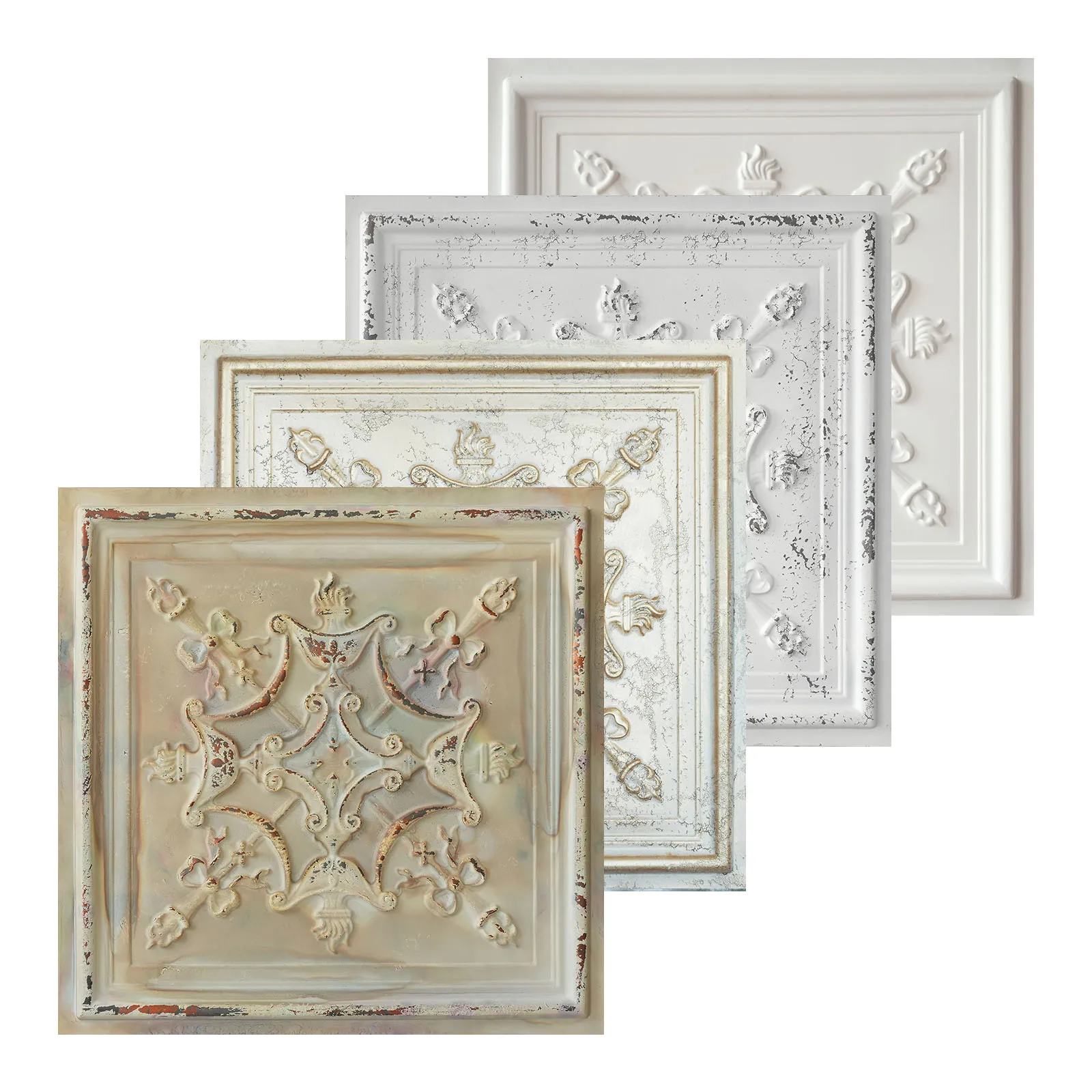 

10pcs PL07 Model Chalk painted ceiling tiles Embossed wall panels for Handmade Workshop