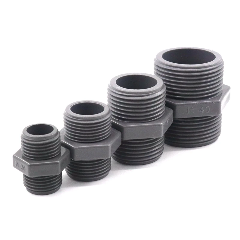 

5pcs Grey PVC Nipple Connector 1/2" 3/4" 1" PVC Pipe Connector Garden Irrigation Pipe Fittings Aquarium Water Supply Tube Joints