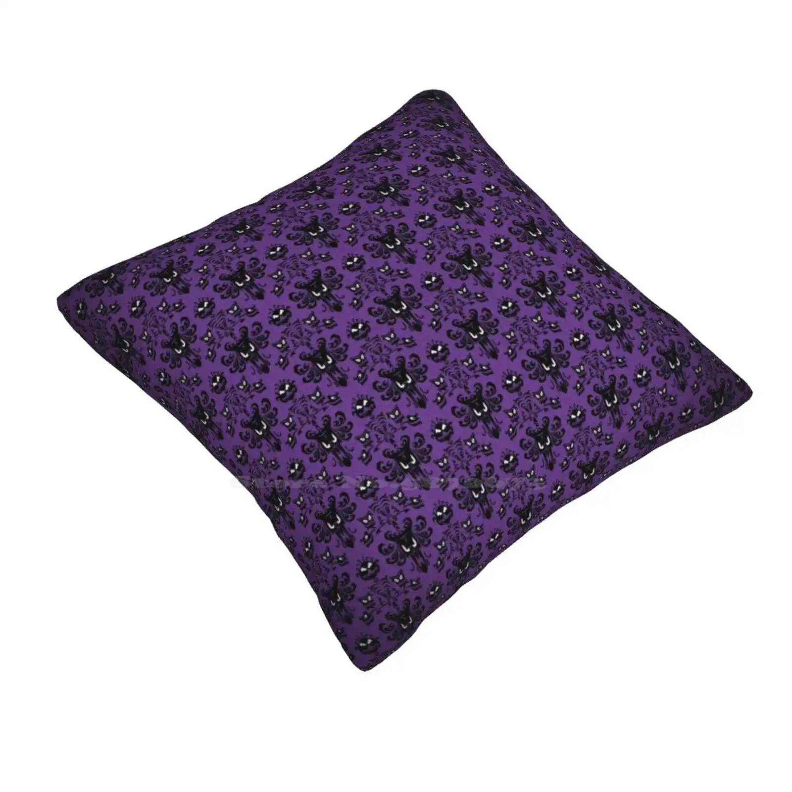 Haunted Halls Funny Cute Decor Square Pillowcase Magic Kingdom Haunted Mansion Wallpaper