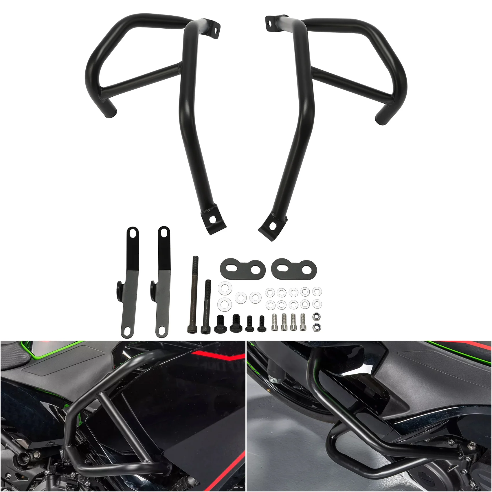 

Highway Engine Guard Crash Bar For Kawasaki Ninja 400 250 2018-2021 2020 Black Motorcycle