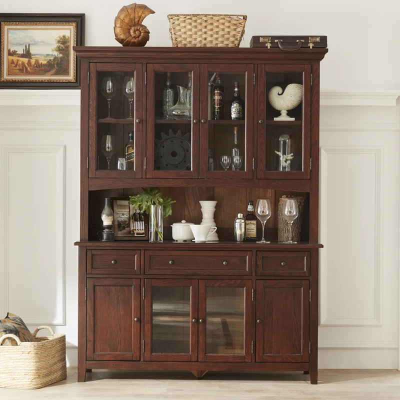Kitchen cabinet Home retro solid wood dining side cabinet Modern simple multi-functional cupboard