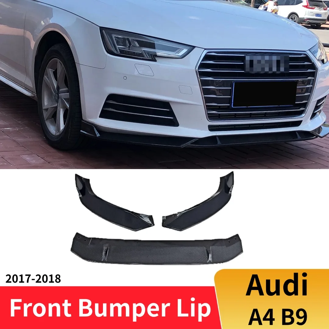 

Front Bumper Lip Spoiler Protector Splitter Air Dam Decoration Facelift Tuning Accessories Body Kit For Audi A4 B9 2017-2018