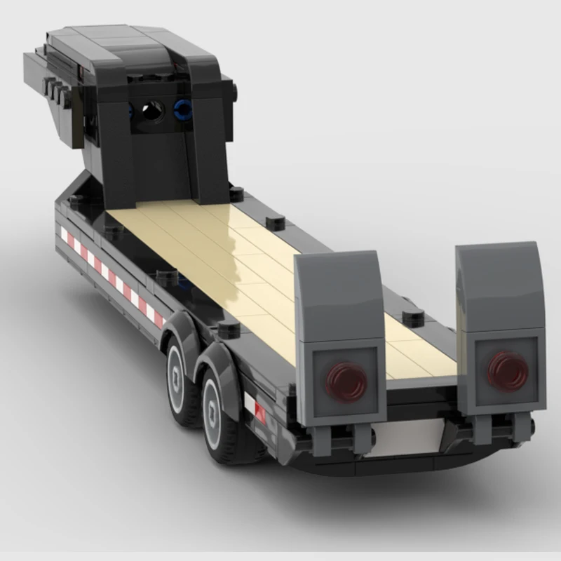 MOC-221390 Gooseneck Flatbed Trailer Building Block Highly Compatible City Truck Accessories Model Brick Set Gifts Kids 216PCS