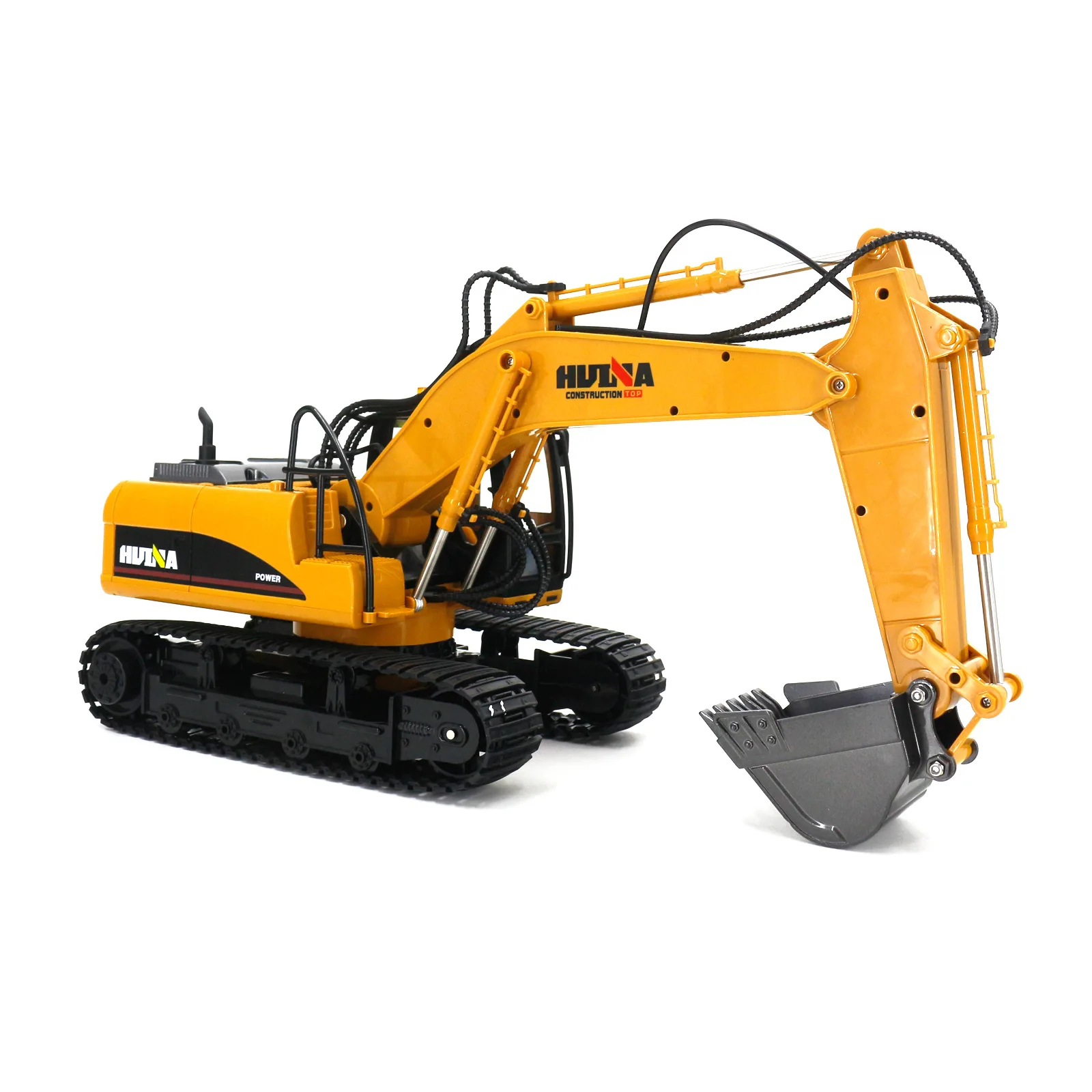 Huina 1/14 1535 Fifteen Channel Alloy Remote Control Excavator Can Dig Sand Engineering Vehicle Simulation Model Toy Boy Gift