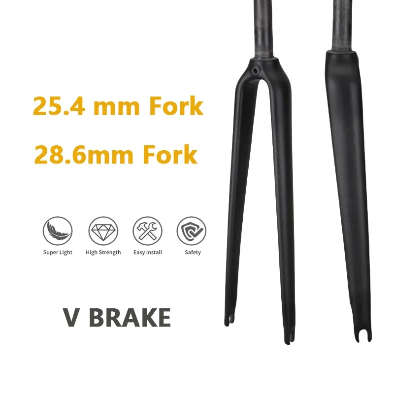 

new T1000 Carbon Fibre Fork 700C Road Bike Front Forks Road Bicycle Parts Steerer Tube 25.4mm and 28.6mm matte glossy