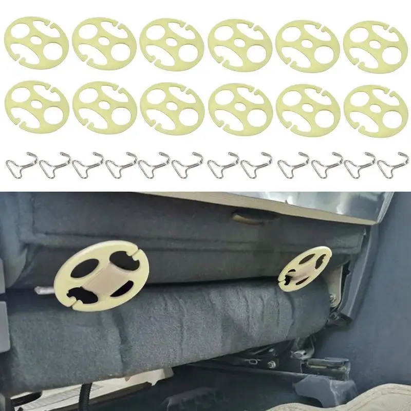 12PCS Car Seat Cover Plum Plate Metal Hook Plastic Card Fixed Chuck Plastic Fastener For Car Seat Accessories dropship