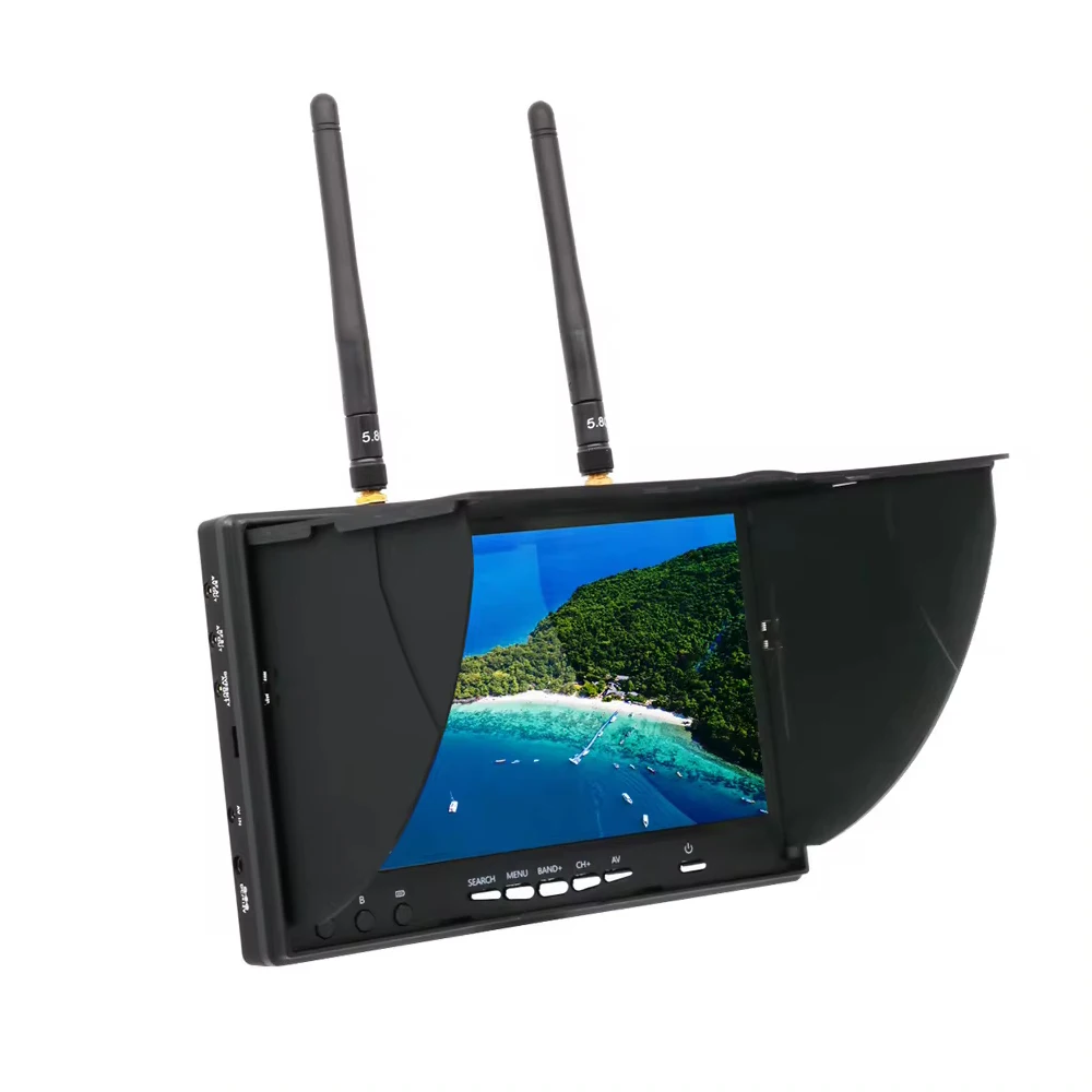

FPV-монитор LCD5802D 5802D 7-дюймовый 7-дюймовый монитор ЖК-экран 800*480 5,8G 40CH с DVR Встроенный аккумулятор Видео для FPV-мультикоптера