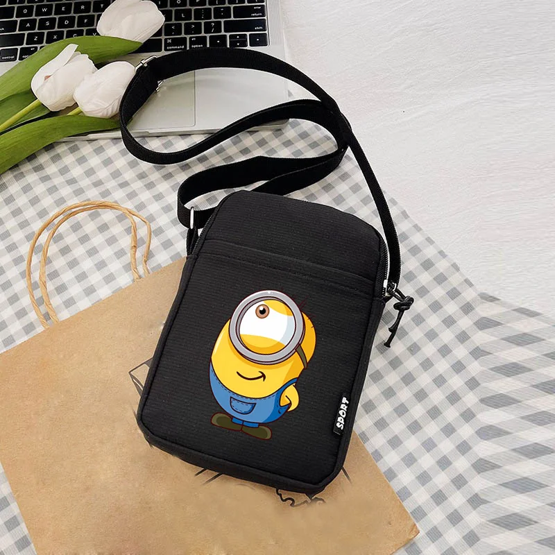 Cute Miniones New Fashion Mobile Phone Bag Women's Messenger All-match Mini Small Crossbody Hanging Coin Purse Vertical Handbag