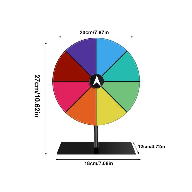 Prize Wheel Dry Erase Spin Wheel Spinner Game Color Roulette Wheel Heavy Duty Editable Spin Wheel ForPrizes Tabletop Prize Wheel