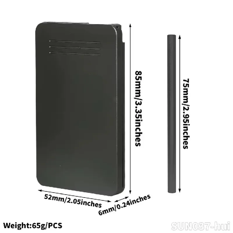 8-Compartment Metal Snuff Cigarette Case Container with Sild Lid in Aluminum Straw Pocket Size Portable Storage Box