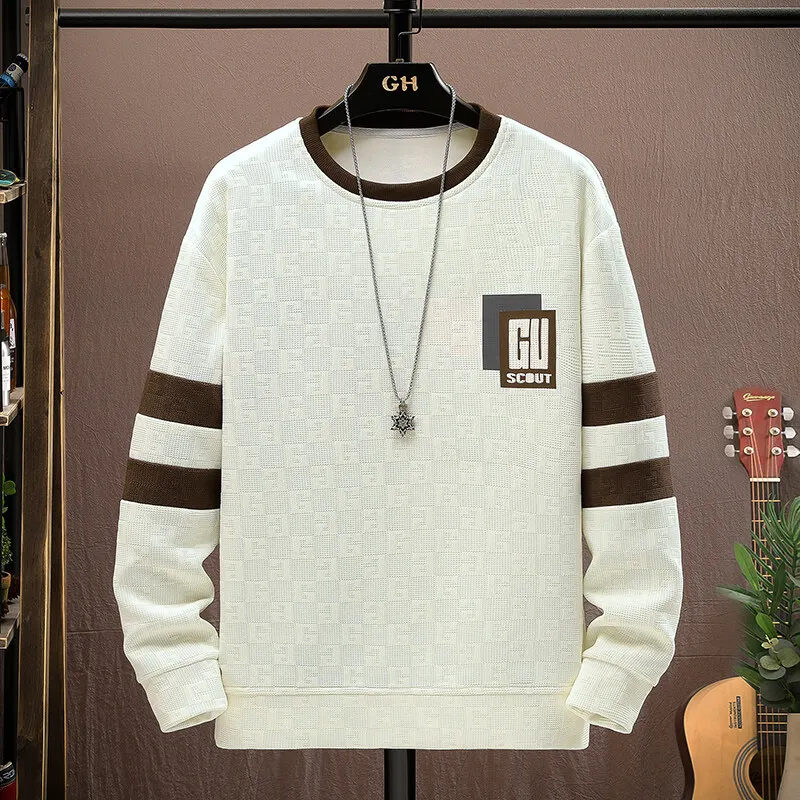 

2025 autumn and winter new high-quality men's jacquard letter round neck hoodie casual hoodie hoodie