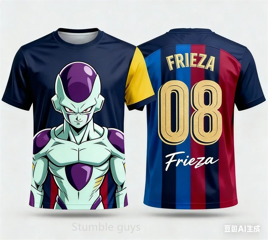 Sommer Mädchen Dragon Ball Fußballtrikot Herren Damen T-Shirt Kleidung Jungen Goku Kakarot Super Saiyan Fußball T-Shirt