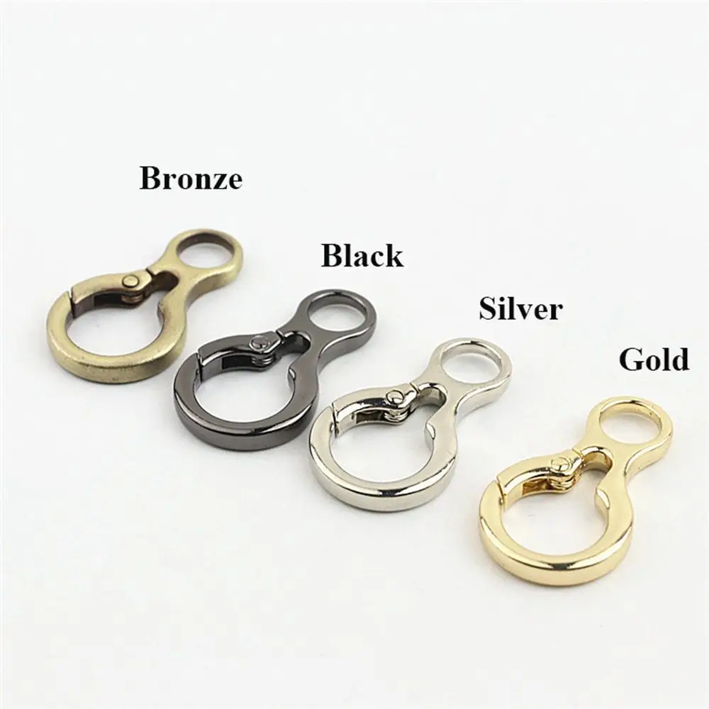 gold silver 8-Word Push Trigger Plated Gate Spring O-Ring Buckles Bag Belt Buckle Carabiner Purses Handbags Snap Clasp Clip