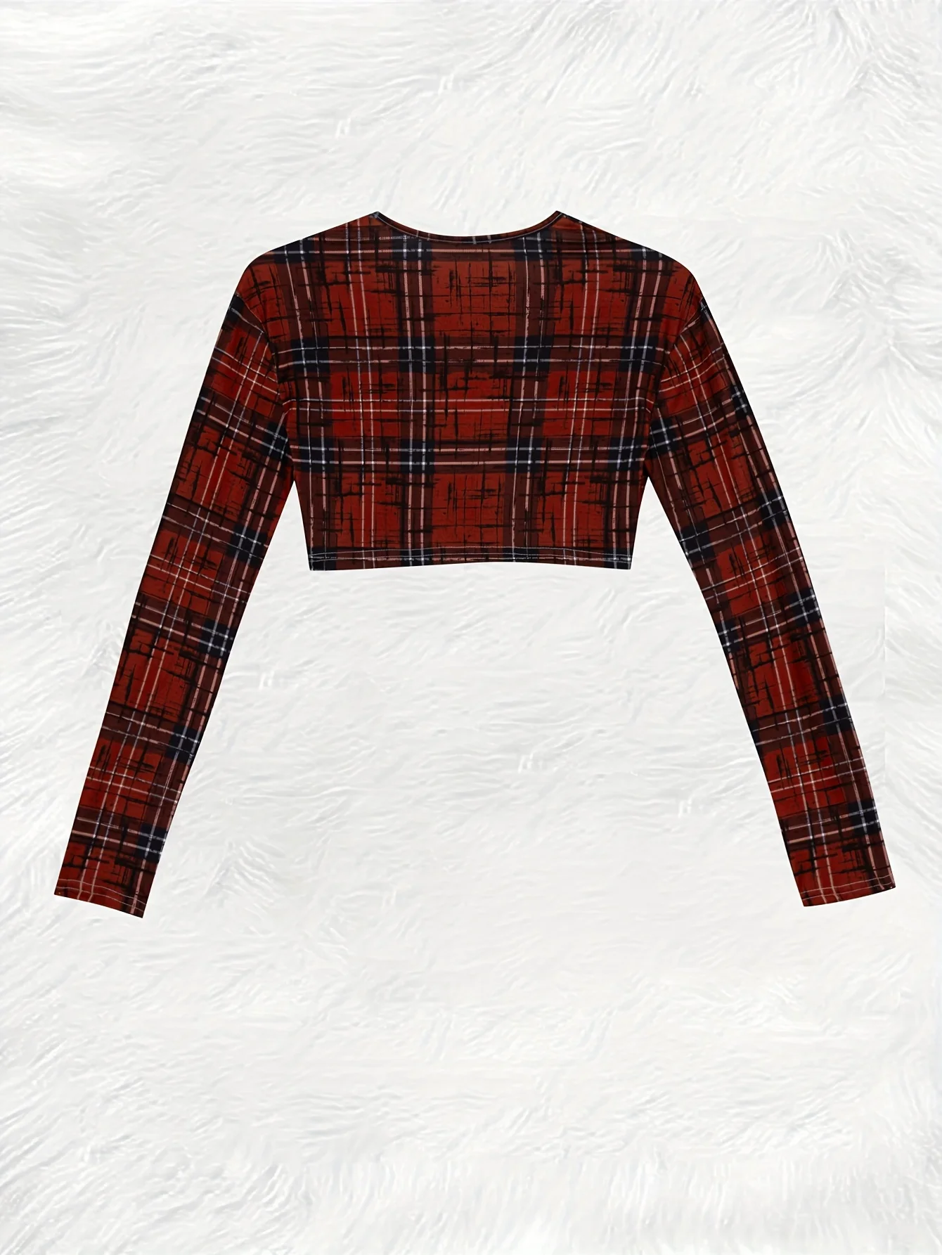 Printed Design Casual Style Red Plaid Pattern Print Design Women's Cardigan