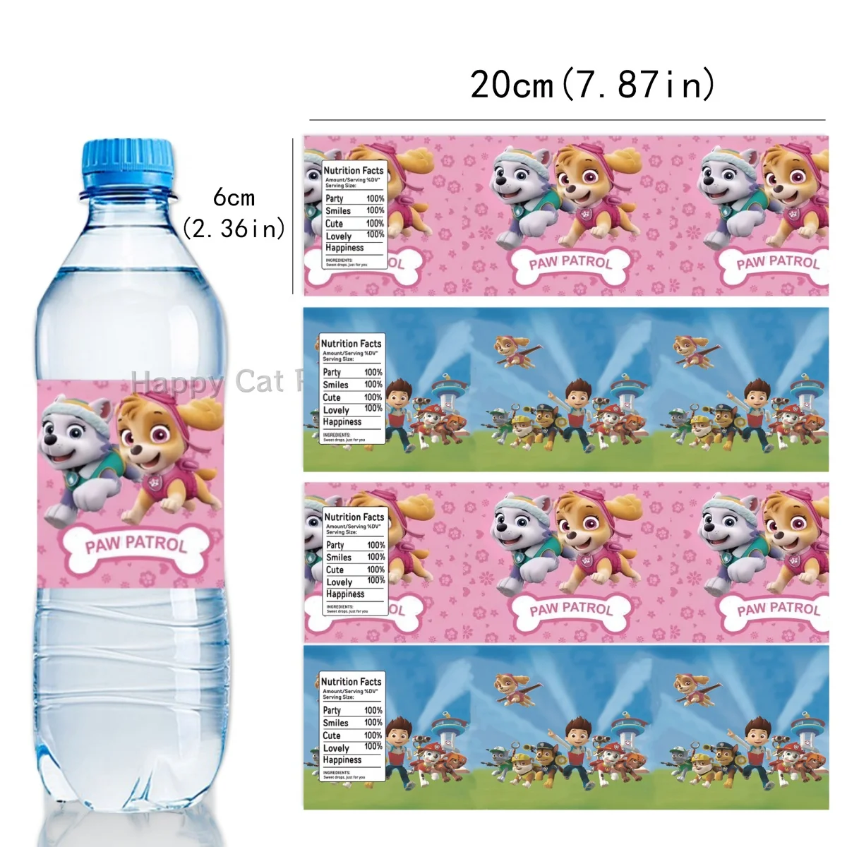 PAW Patrol Water Bottle Label Birthday Decor Dog Bottle Wrapper Stickers DIY Bottle Water Cups Kids Favors Gifts Party Supplies