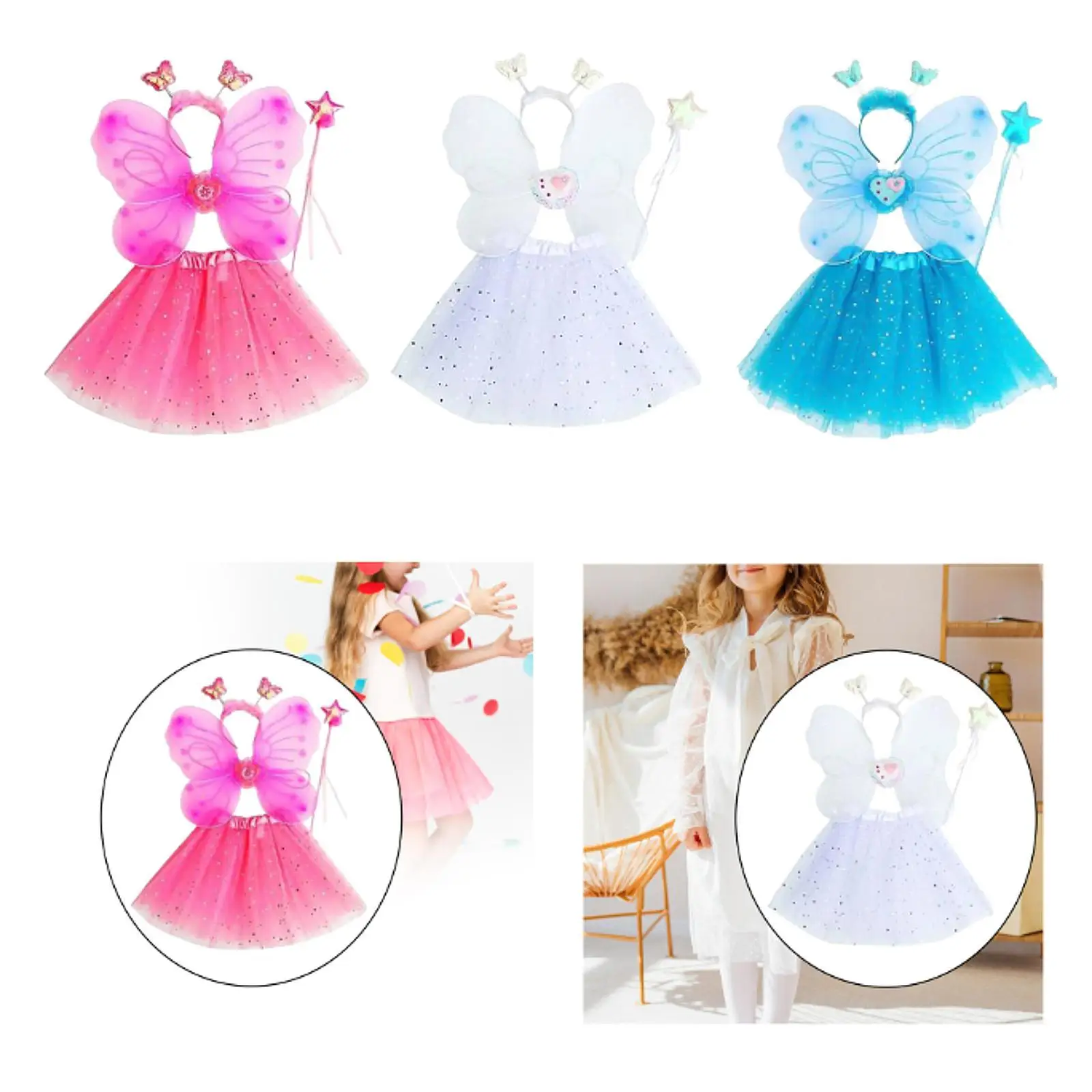 Tutu Costume Dress Set 4Pcs/Set Lightweight Stylish Fancy Dress Princess Costume