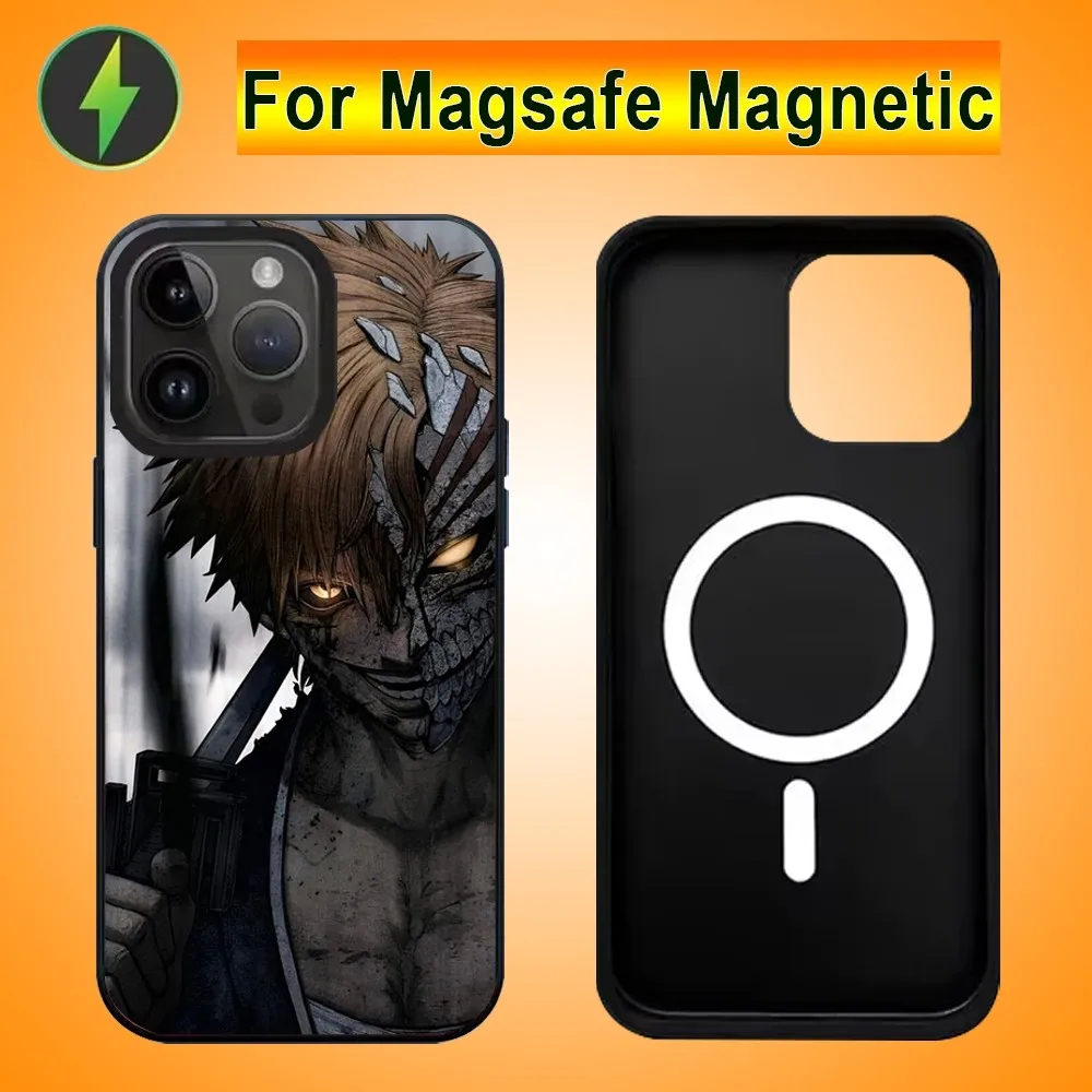 Anime Bleach Ichigo Kurosaki Phone Case For IPhone 15 14 13 16 Pro Max 11 12 Alex Mirror For Magsafe Wireless Charging Cover