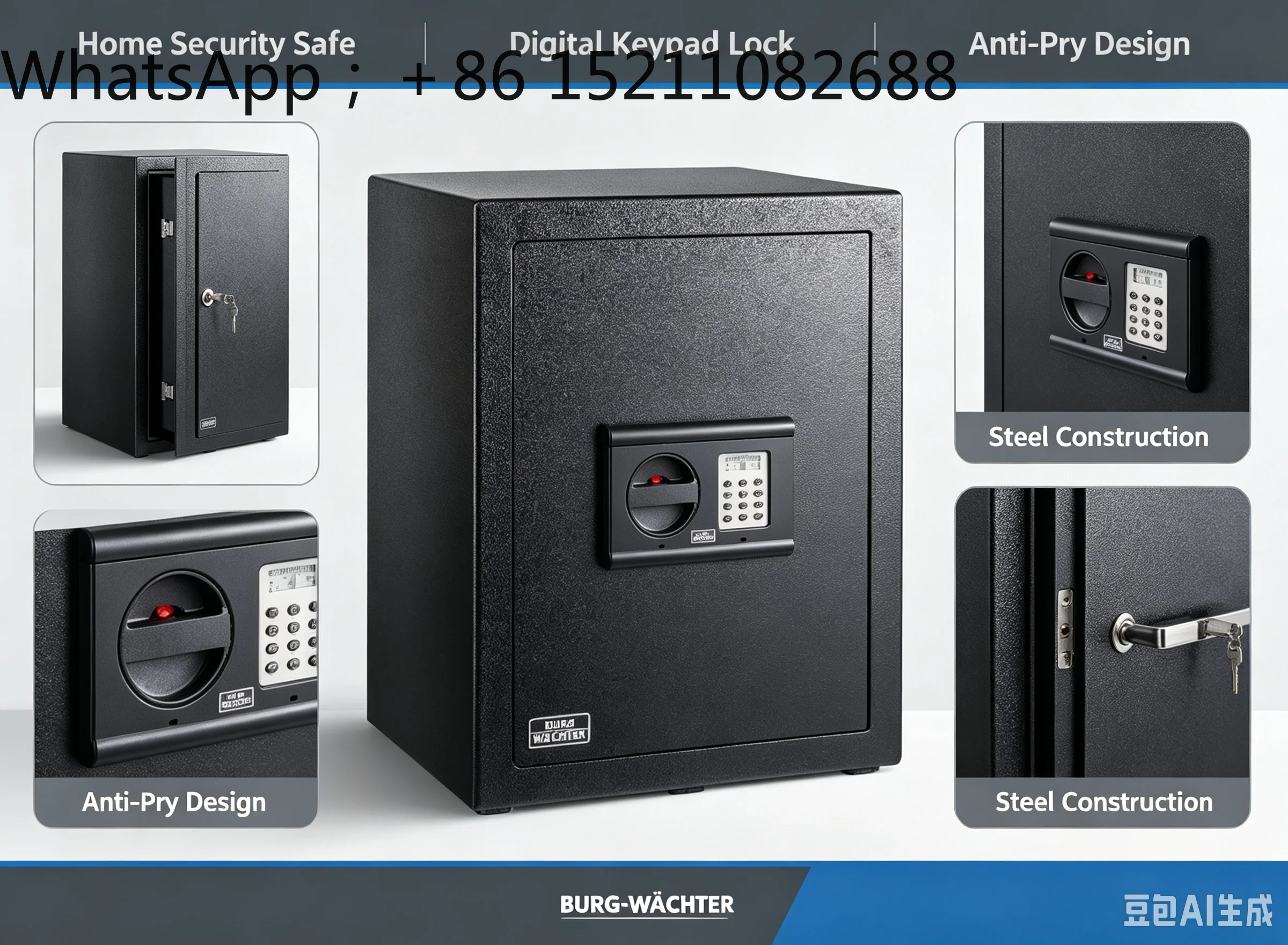 LLY safe, anti-theft and fireproof, can't move office bedside table, small safe, family savings password box