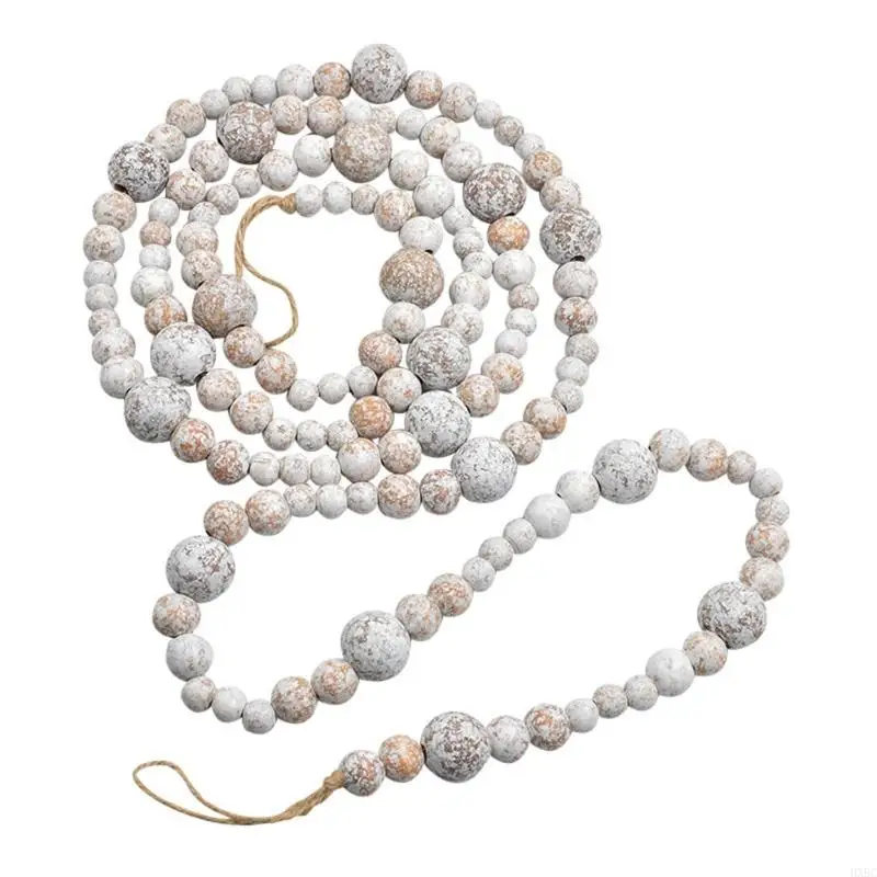 2025 New Bead Fringe Garland 7.41ft Long Wooden Beaded Festival Garland For Christmas Tree Mantels Holiday Decoration