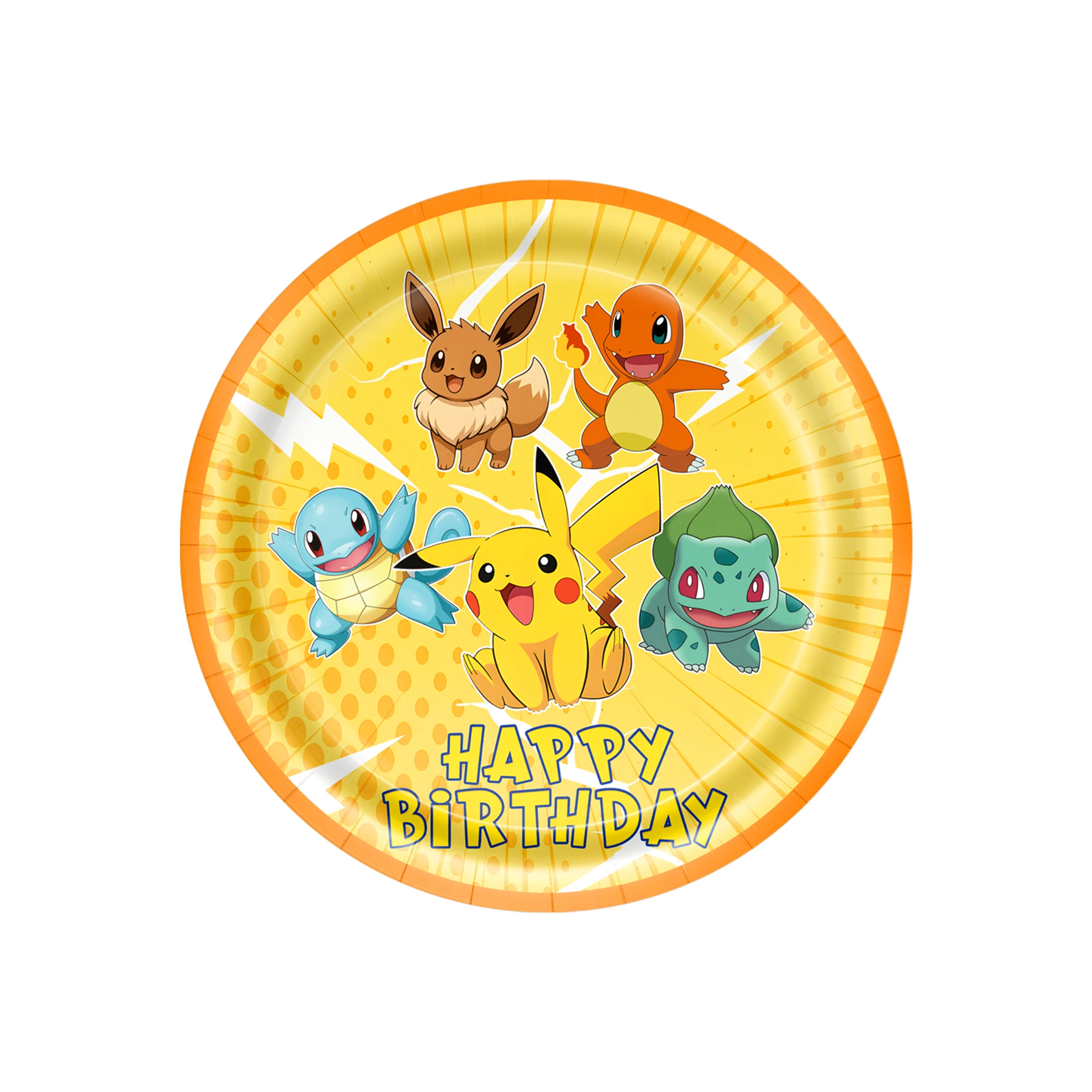 Neues Pokemon Teller- und Becherset Pikachu Geburtstagsparty Dekoration Ballon Flaschenetikett Geschenktüte Cupcake-Topper Kinder-Geschenke Babyparty – Detail 1