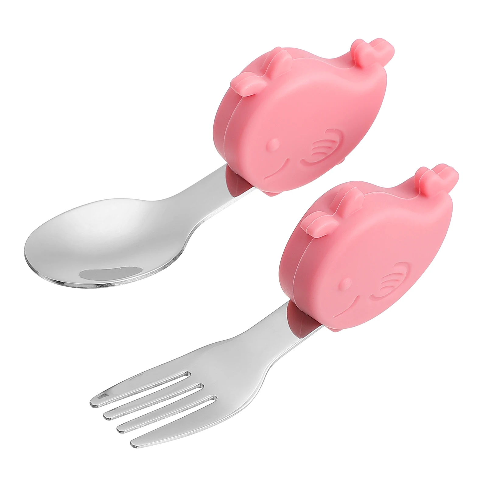 

1Set Baby Spoon Fork Set Resistant Self-Training Feeding Cutlery Portable Lightweight Baby Essential Utensils