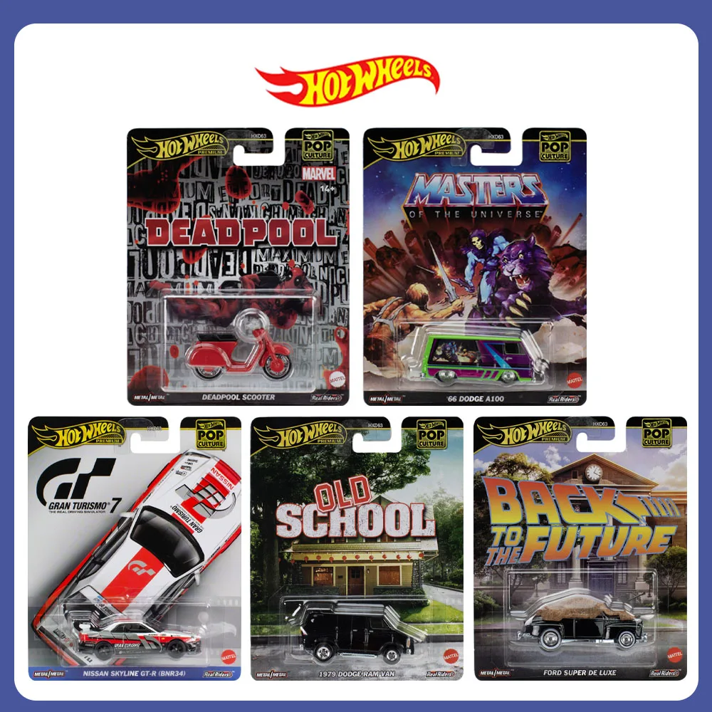 

Mattel Hot Wheels Pop Culture/Entertainment Dodge Ram Dead Pool Scooter Ford Nissan Skyline Collectible Car Toys Diecast Vehicle