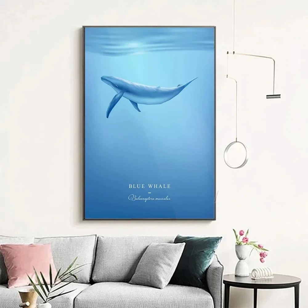 Modern Marine Life Humpback Whales Orca Posters Canvas Painting Ocean Animal Wall Picture For Living Room Home Decor No Frame