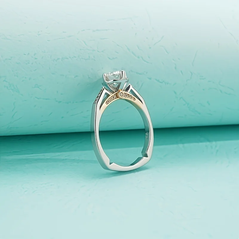 

1pc S925 Silver Ring Inlaid with 1 Carat of Moissanite, Beautiful and Elegant, Hip-hop Style, Street Style, Pop Style, for Rapp