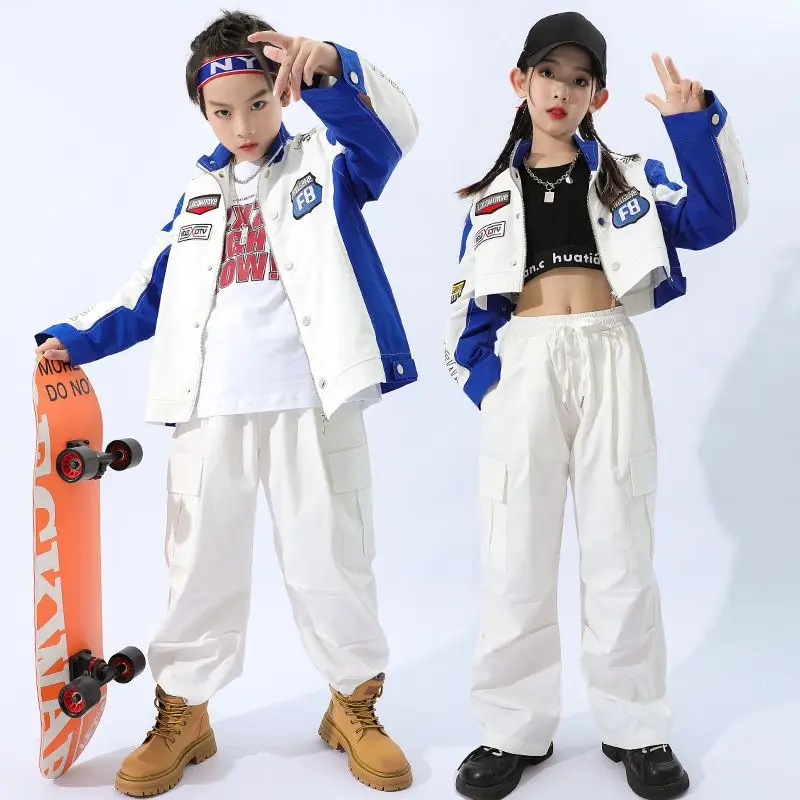 Girls Boys Hip Hop Clothing Straps Hoodie Sweatshirt Crop Top Camo Casual Jogger Cargo Pants for Kid Jazz Dance Costume Clothes