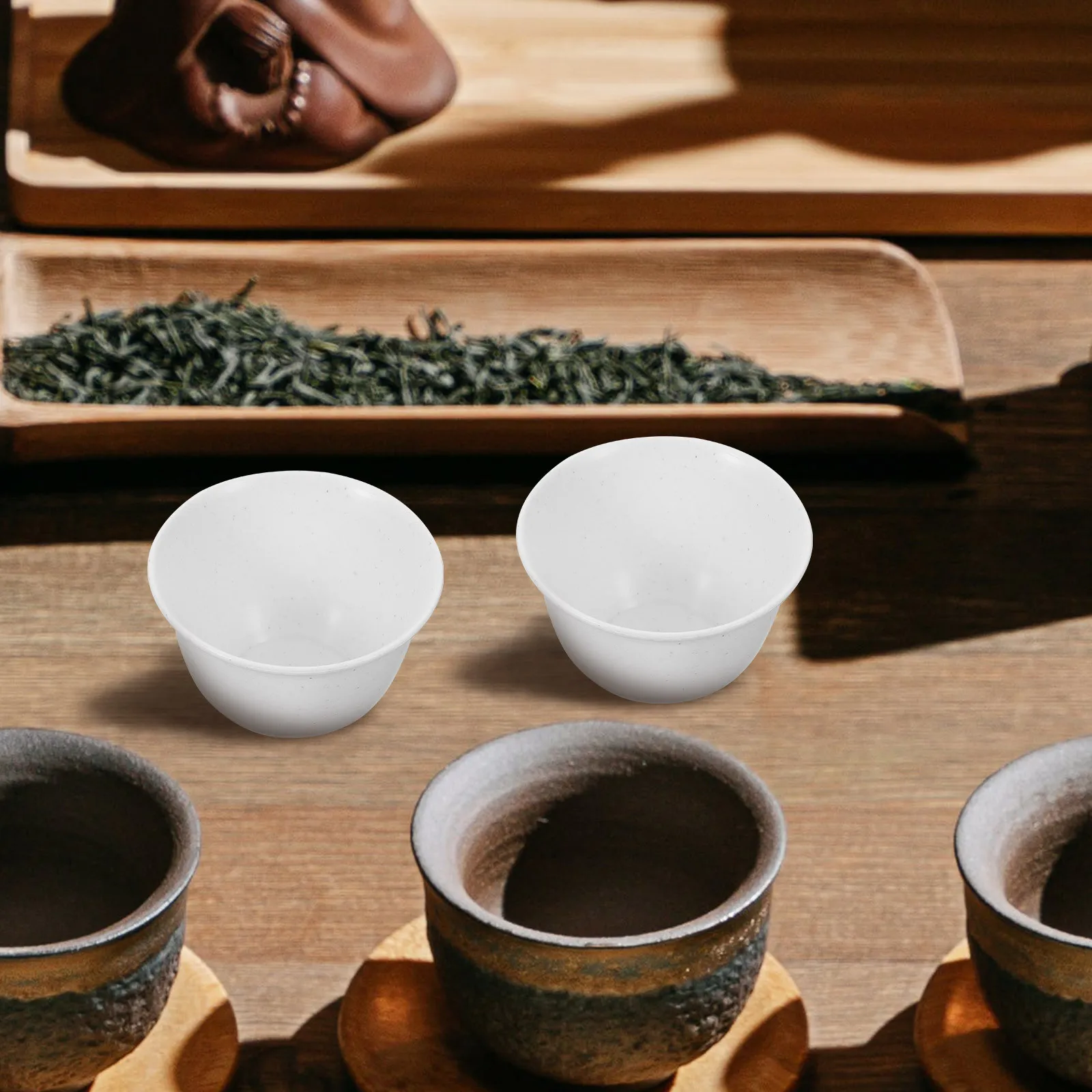 

48Pcs Thickened Traditional Tea Cup Vintage Chinese Teacup Set Resistant to Breakage 60Ml Reusable Tea Serving Bowl