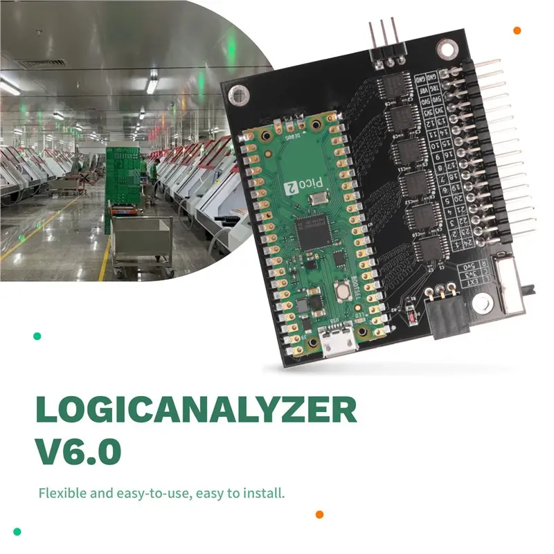 A26Z Logic Analyzer V6.0 RP2350 2 400MHz 24 Channel Logic Analyser Software is Available for , OSX and Linux