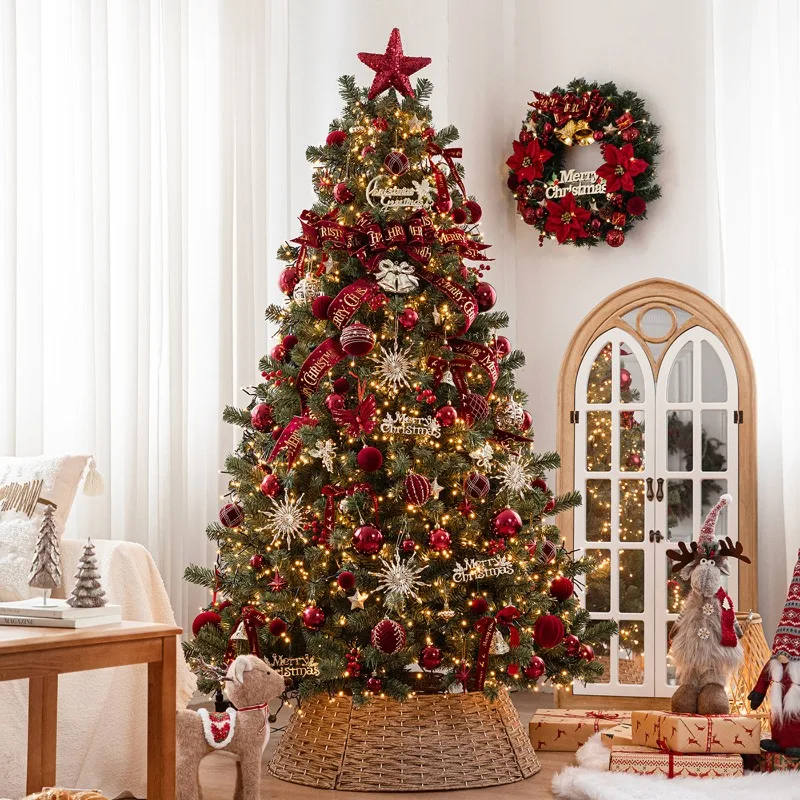 DIY Large Dense Illuminated Christmas Tree Material Kit INS Style Handmade Decor for Living Room Home