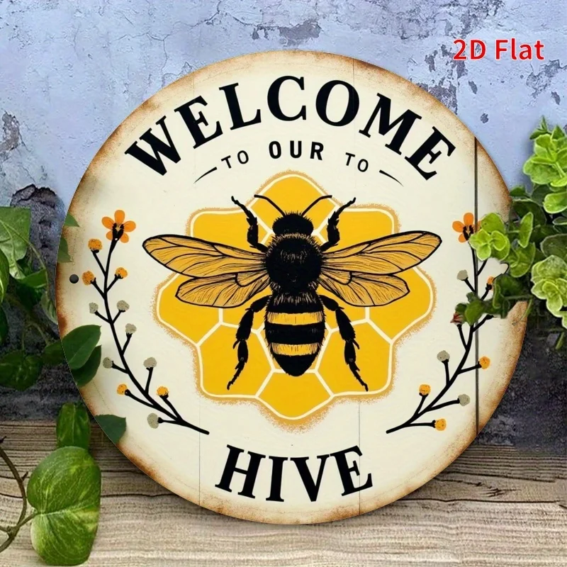 2D Flat, 1pc Vintage Bee-Themed 