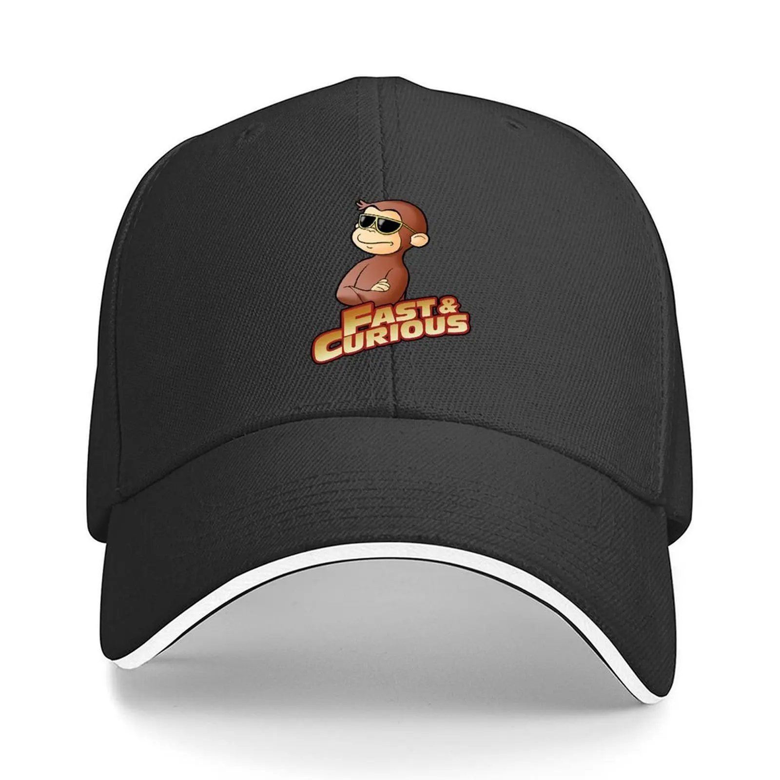 

Curious George T-ShirtFAST AND CURIOUS. Baseball Cap Military Tactical Cap Sunhat Hat Beach cute Hats Woman Men's