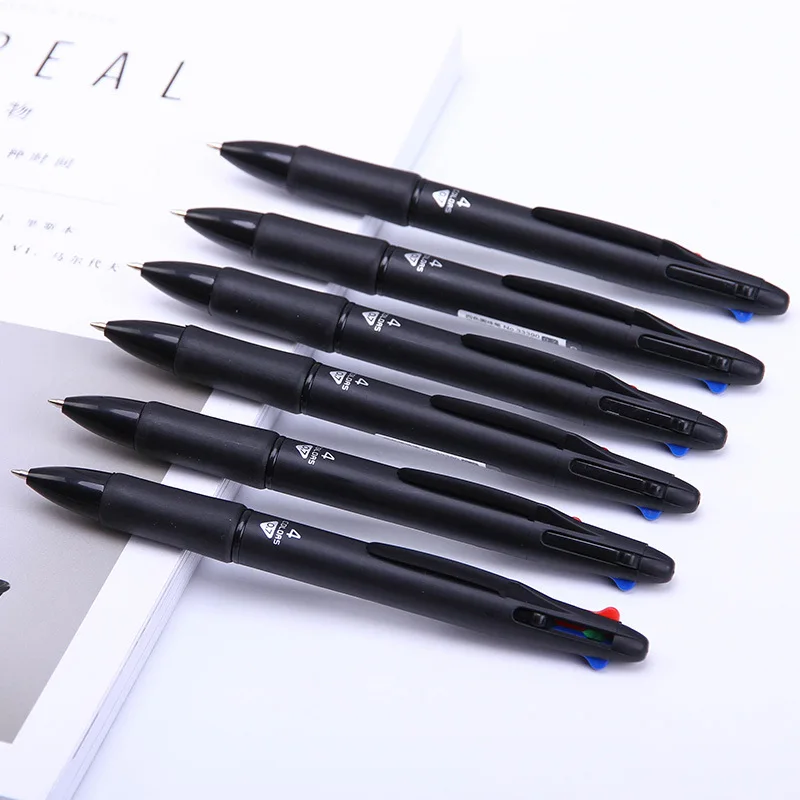 

50PCSDeli Multifunction Ballpoint Pen 4 in 1 MultiColor Pen 0.7mm Retractable Ballpoint Pens For Marker WritingSchool Stationery