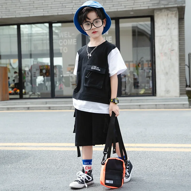 

Children Summer Boys Clothes Set T shirt + Pants Casual Sports Suits Kids Clothing Tracksuit Teen Outfit 4 6 8 9 10 12 Years