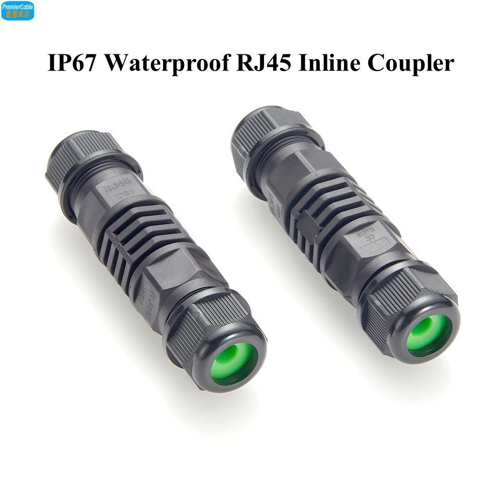 IP67 Waterproof RJ45 Coupler Cat5E CAT6 Inline Feed Through Connector Ethernet LAN Extender Female to Female Adapter