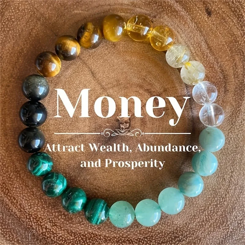 8mm Natural Stone Beaded Bracelet for Women Lucky Attract Love Wealth Good Luck Colorful Bracelet Jewelry Birthday Gift image 2