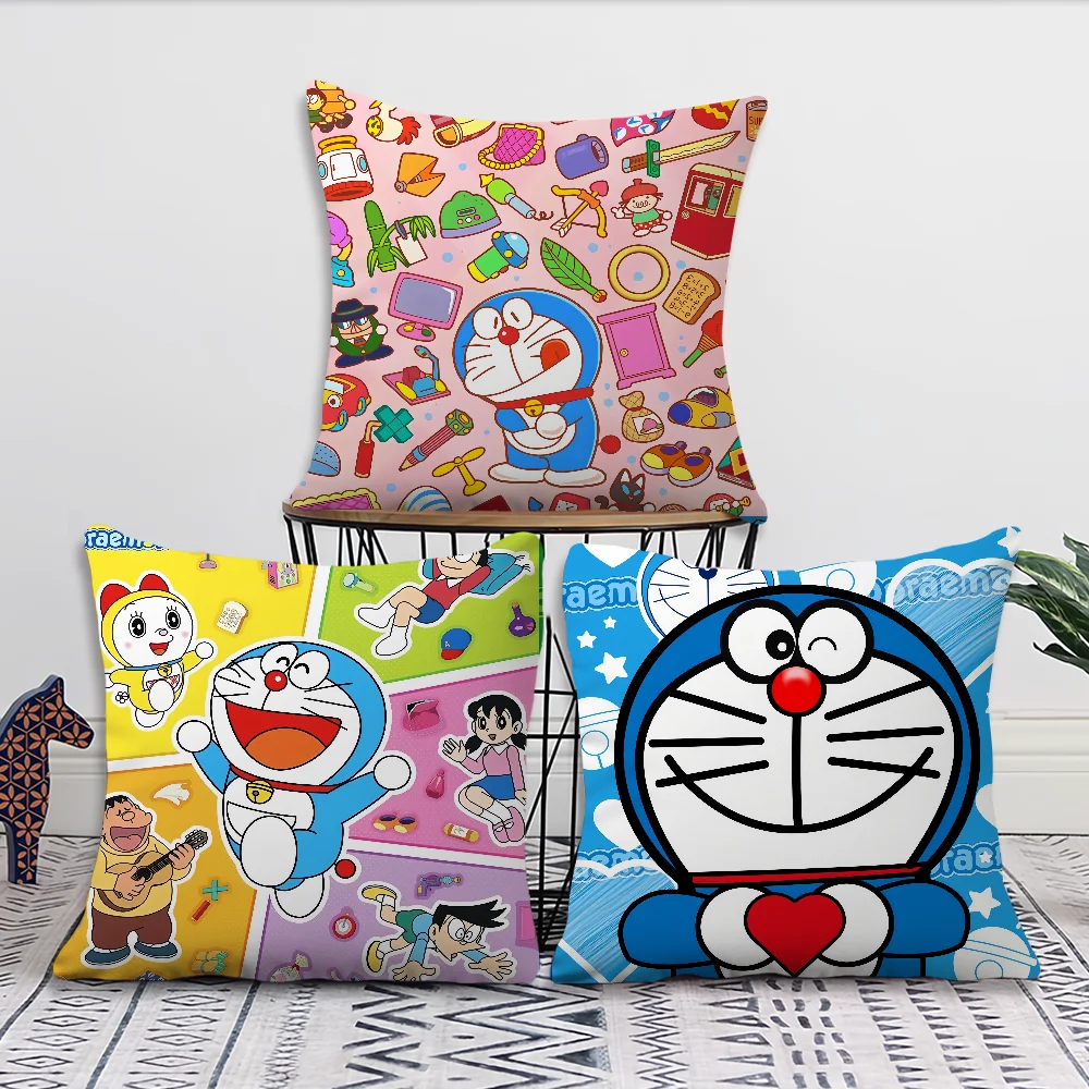 Anime Comfortable soft Pillow Cartoon Case for Sofa Living Room Home office Kawaii Decor D-DoraemonS and Protective Covers