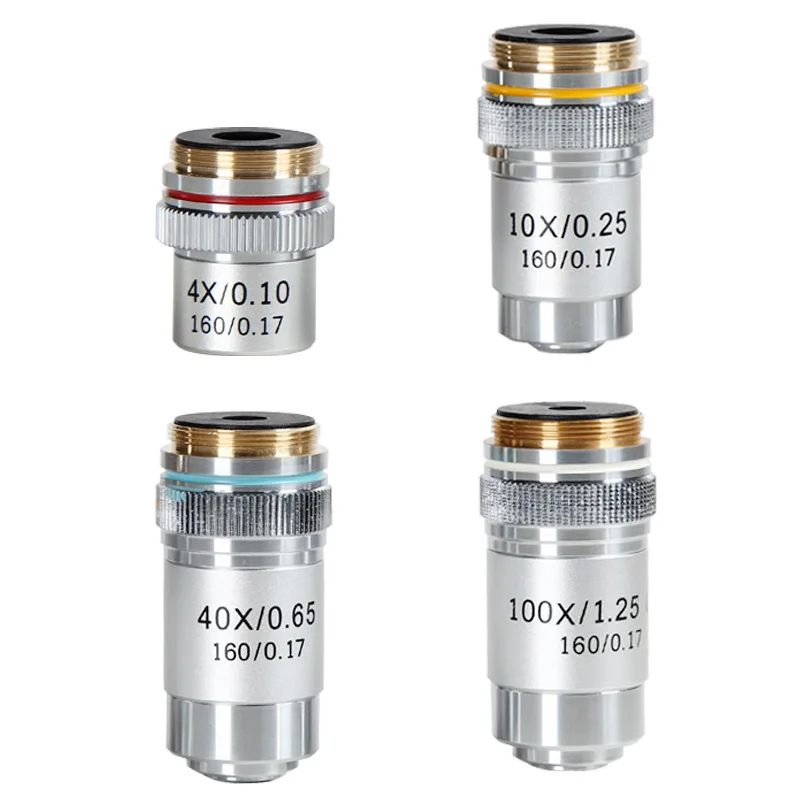 

4X 10X 20X 40X 100X Microscope 195 Achromatic Objectives