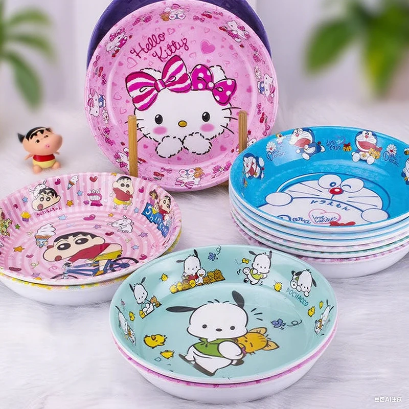 

New Hello Kitty Sanrio Kawaii Ceramic Fruit Dish Cute Exquisite Cartoon Girl Heart Plate High Appearance Household Gift Toys
