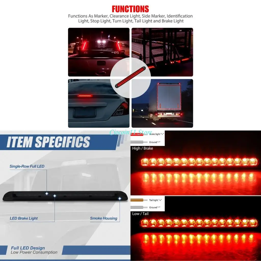 

Y1UB High Brightness High Position Waterproof LED Tail Light Offering Improve Driving Safety Suitable for Enhanced Visibility