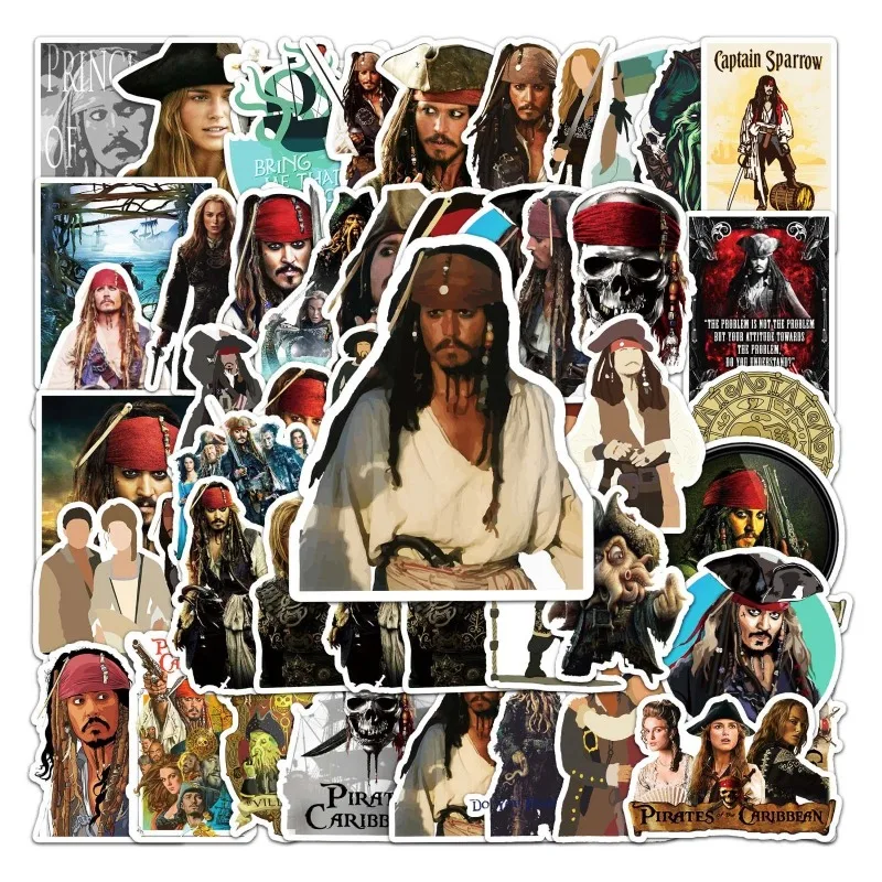 Pirates of the Caribbean Jack Sparrow Creative Funny Cartoon Waterproof Graffiti Sticker Handbag Luggage Decorative Sticker Gift