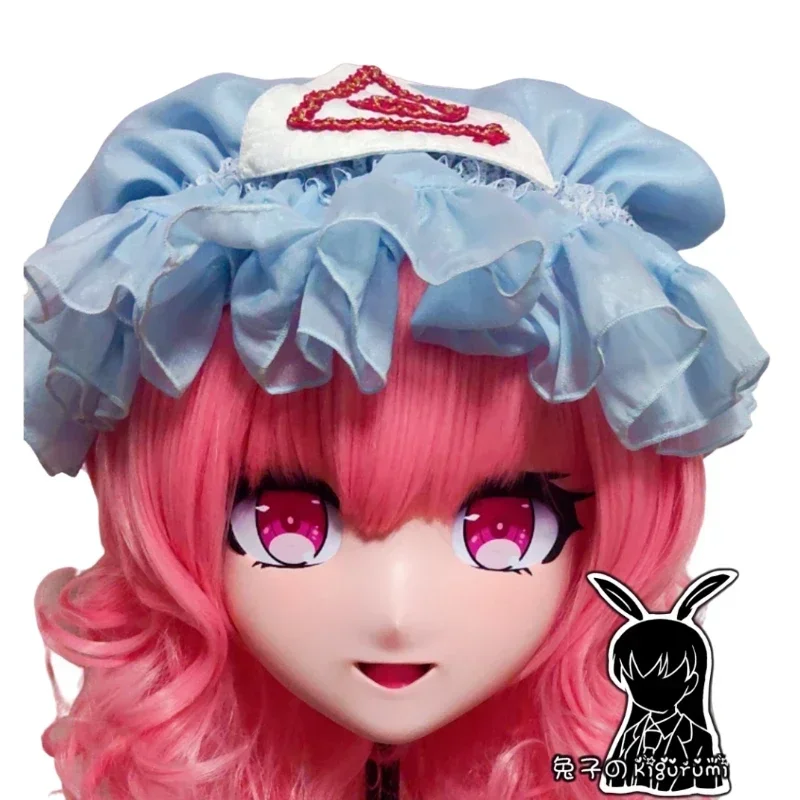 

(B45) Индивидуальная маска на всю голову с корпусом, комикс Coser Crossdressing, силиконовая маска аниме Saigyouji Yuyuko Kigurumi, косплей